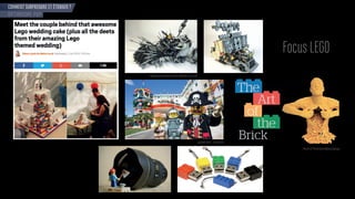 Répli e des é ic les d lm ad ax en
Legoland Hotel - Floride USA
The Art of The Brick de Nathan Sawaya
COMMENT SURPRENDRE ET ÉTONNER ?
OPTIMISME POP
oc s
 