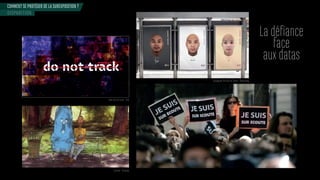 La défiance
face
aux datas
COMMENT SE PROTÉGER DE LA SUREXPOSITION ?
DISPARITION
Série Do not track - Arte
Campagne The face of Litters - Hong Kong
Carmen - Stromae
 