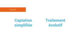 Captation
simplifiée
Traitement
évolutif
Constat
 