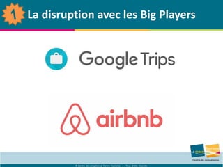 © Centre de compétence Forem Tourisme – Tous droits réservés
La disruption avec les Big Players
 