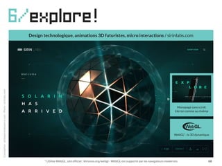 6/explore!
Conception:philipperondepierre.com-Photo:sirinlabs.com
Design technologique, animations 3D futuristes, micro in...