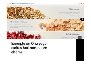 Exemple	en	One	page:	
cadres	horizontaux	en	
alterné	
 