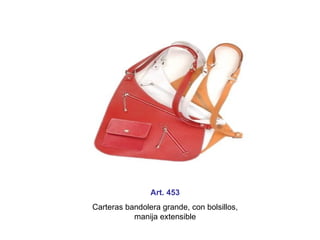 Art. 453 Carteras bandolera grande, con bolsillos, manija extensible 