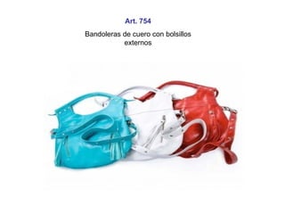 Art. 754 Bandoleras de cuero con bolsillos externos 