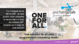 EL DOMINIO DEL TIEMPO REAL
Con la llegada de los
META-DSP, se hace
posible correr campañas
en tiempo real a lo largo
de múltiples DSP,
tomando así lo mejor de
cada solución
 