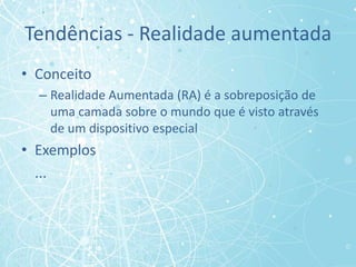 A web na atualidadeVocê programa em Web 2.0?Conjunto de TecnologiasCSS, JavaScript, XHTML...ComportamentoPortabilidadeUsabilidadeAcessibilidade