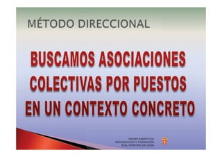 DEPARTAMENTO DE
METODOLOGÍA Y FORMACIÓN
REAL SPORTING DE GIJÓN
 