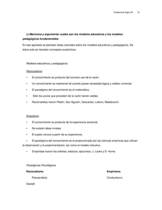 Tendencias educativas del siglo xx