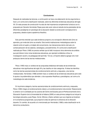 Tendencias educativas del siglo xx