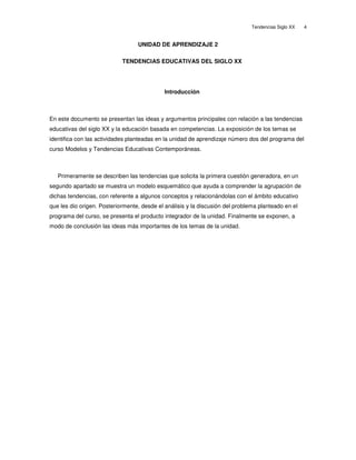 Tendencias educativas del siglo xx