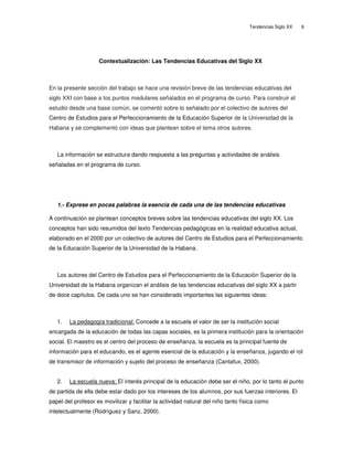 Tendencias educativas del siglo xx