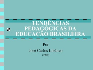 TENDÊNCIAS
PEDAGÓGICAS DA
EDUCAÇÃO BRASILEIRA
Por
José Carlos Libâneo
(1987)

 