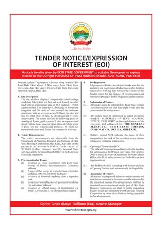Tender Notice/Expression of Interest (EOI)