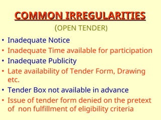 Issue Tender TENDER-Revised vigilance perspective. this helps administration | PPT