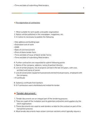 Issue Tender Tender and tender document | PDF