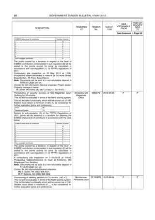 Tender bulletin 04 05-2012 | PDF