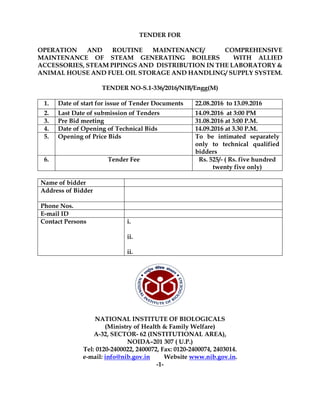 Issue Tender Tender document latest boiler | PDF