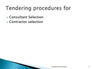 Tendering procedures 1