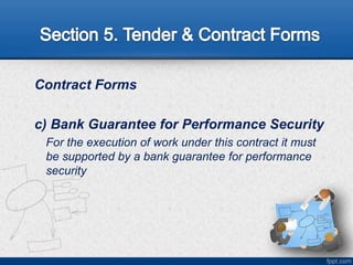 Tender Security Form Tendering Document for the Procurement of Works | PPSX