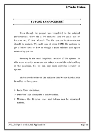 E-Tender System | PDF