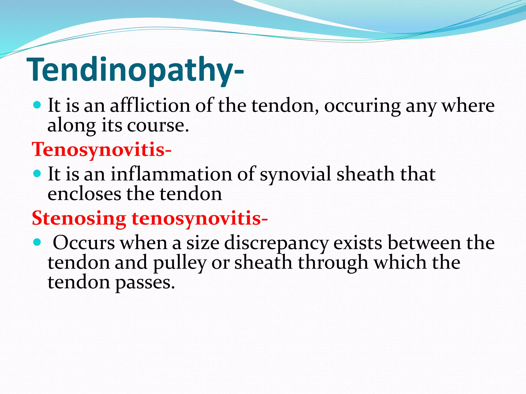 Tendinopathies of wrist and hand PPT
