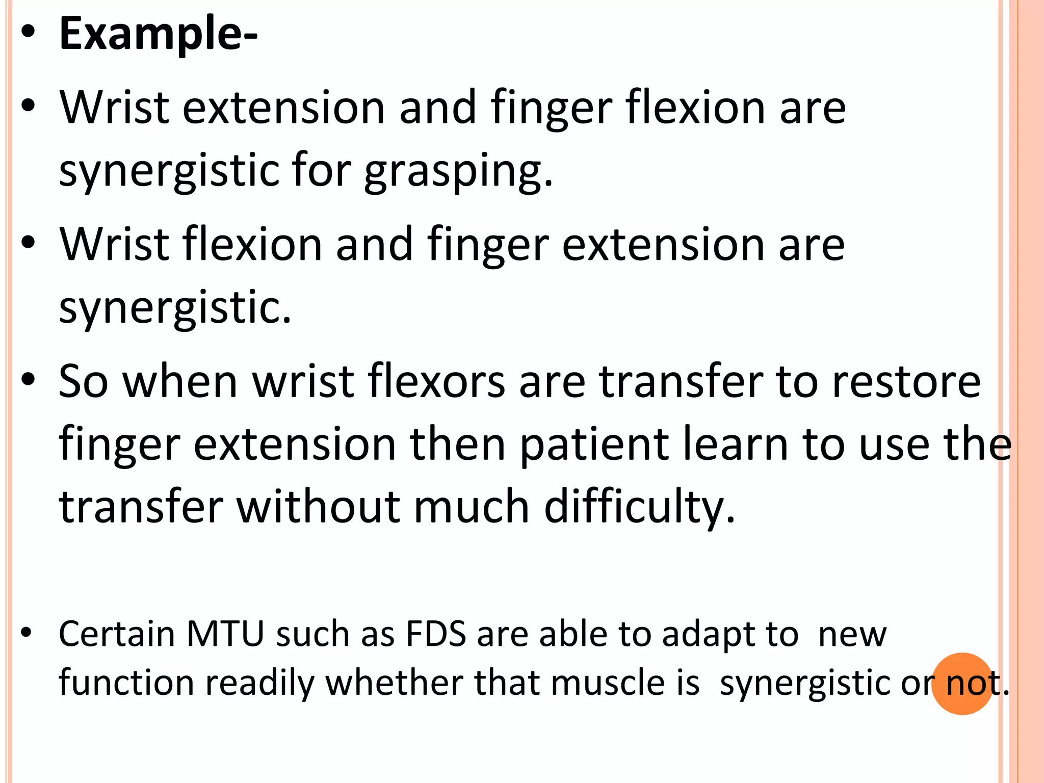 Tendon tranfer