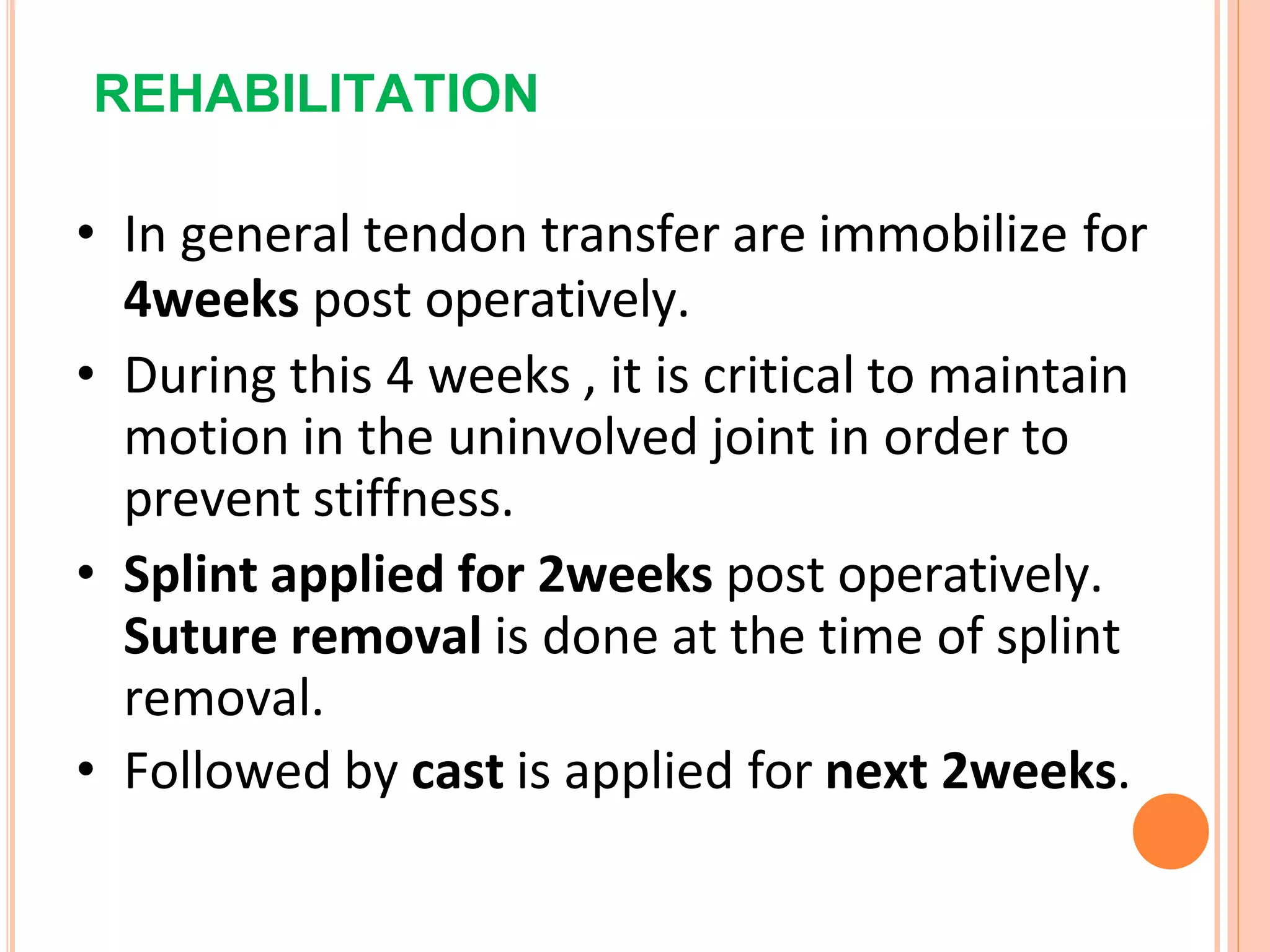 Tendon tranfer
