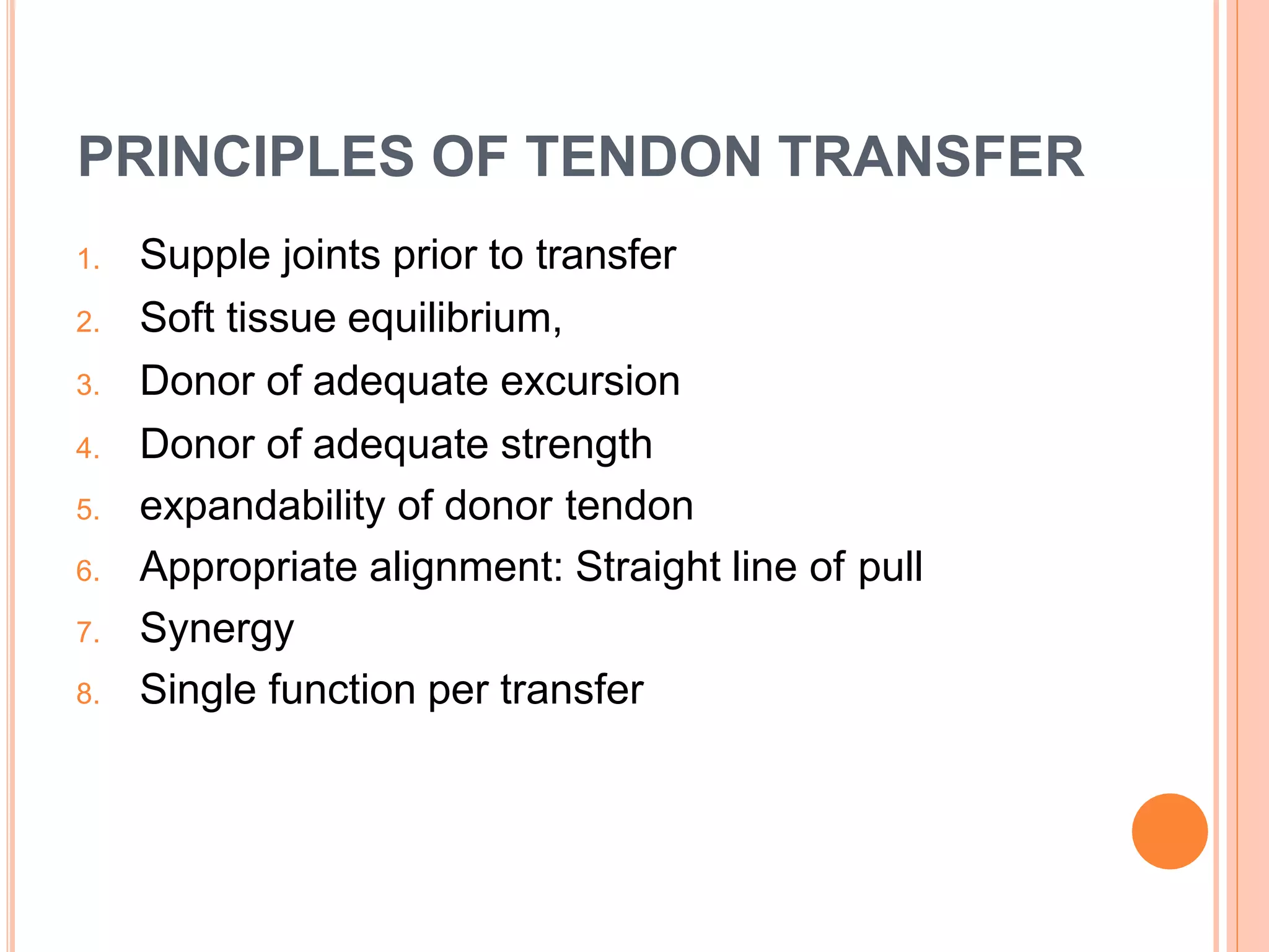 Tendon tranfer