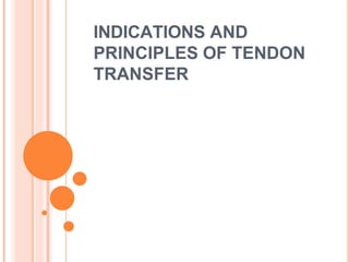 INDICATIONS AND
PRINCIPLES OF TENDON
TRANSFER
 