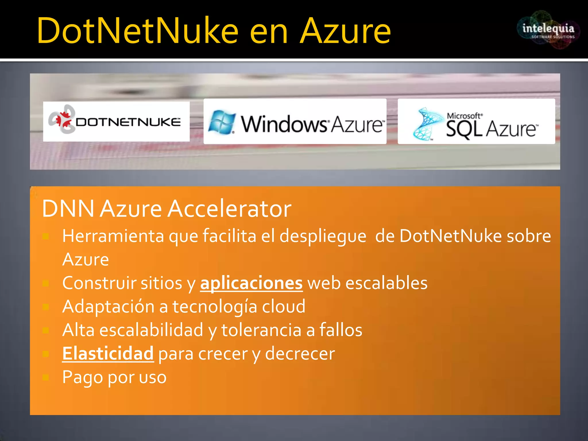 Qué es DotNetNukePlataformaDotNetNuke® es el único CMS web para .NET que ofrece más de 10.000 Apps en su Marketplace