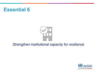 The Ten Essentials for Making Cities Resilient