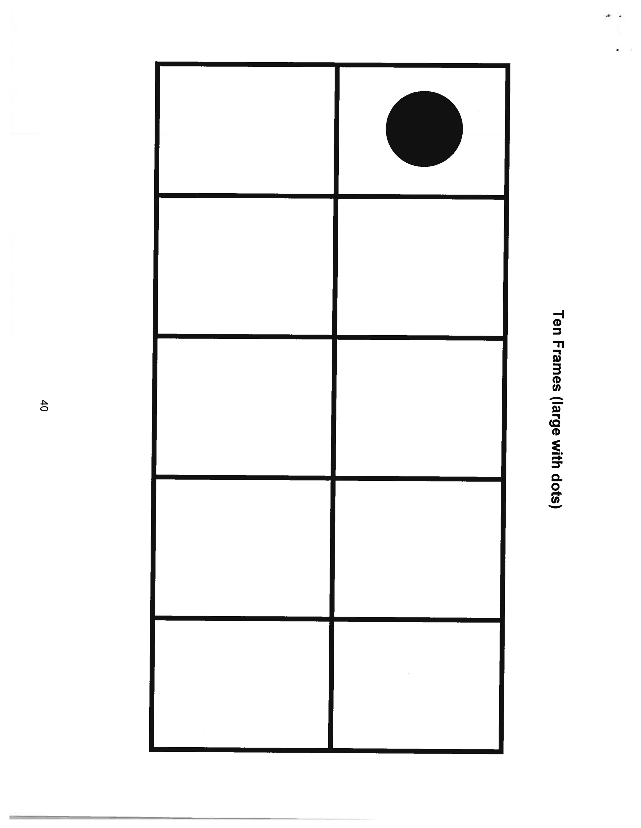 Ten fact game with rhyme and ten frames
