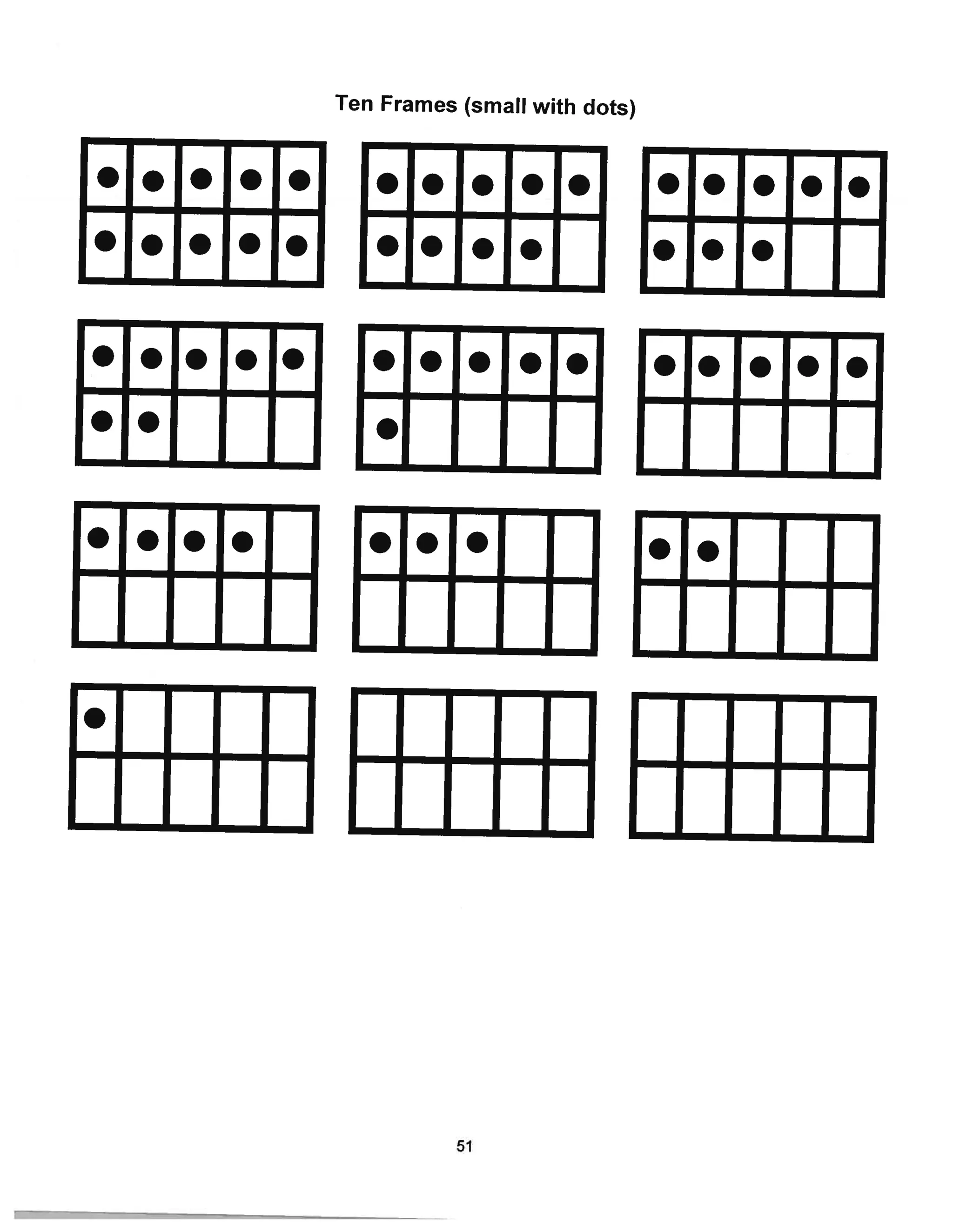 Ten fact game with rhyme and ten frames