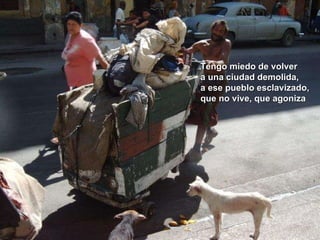 Tengo miedo de volver a una ciudad demolida, a ese pueblo esclavizado, que no vive, que agoniza   