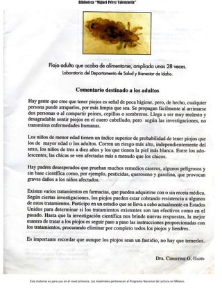 Biblioteca “Miguel Pérez Valenzuela”
Este material es para uso en el nivel primaria. Los materiales pertenecen al Programa Nacional de Lectura en México.
 