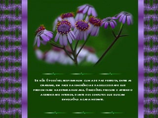 Se não é possível respirar num clima de paz perfeita, entre as criaturas, em face da ignorância e da belicosidade que predominam na estrada humana, é razoável procure o aprendiz a serenidade interior, diante dos conflitos que buscam envolvê-lo a cada instante. 
