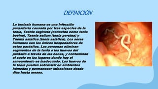 heces humanas con tenia
