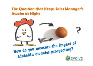 The Question that Keeps Sales Manager’s
Awake at Night
 