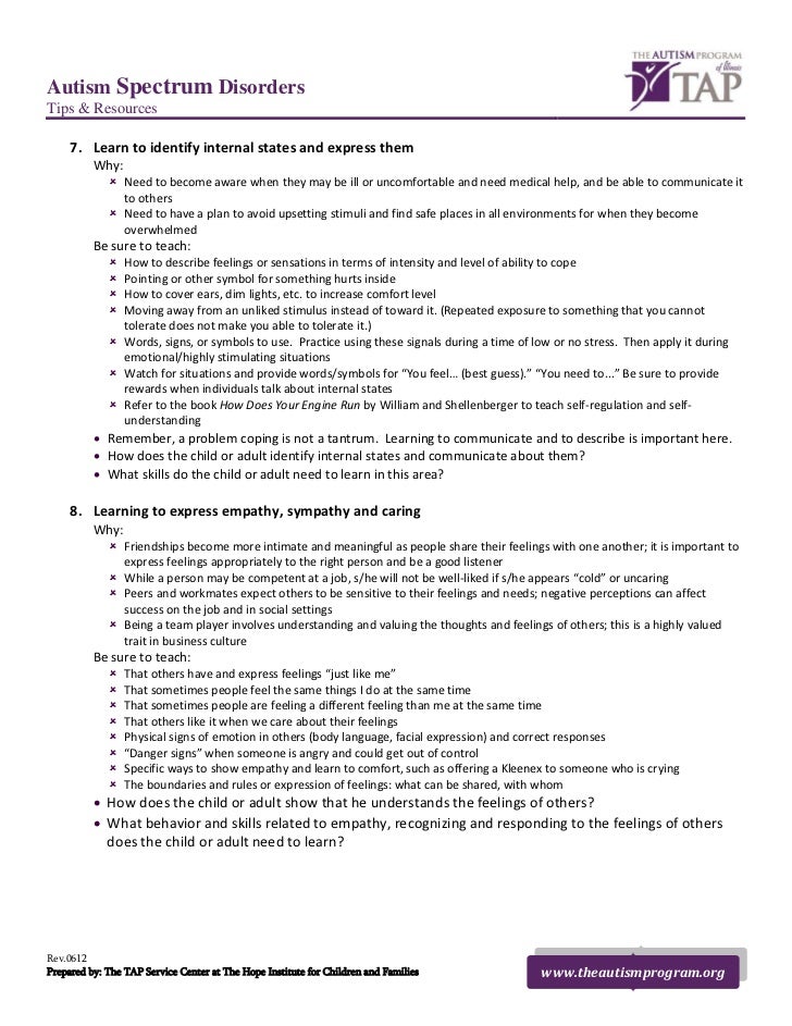 Ten Lifetime Goals for Children and Adults with Autism Spectrum Disor…