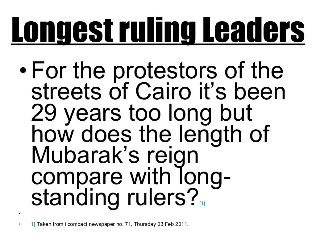Ten longest rulers
