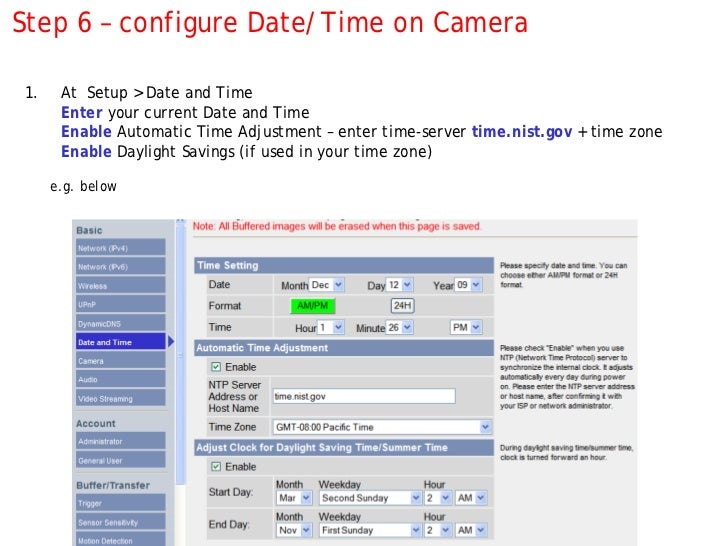 How to setup a Panasonic IP camera … with screenshots