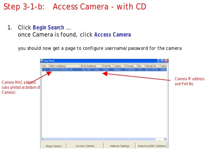How to setup a Panasonic IP camera … with screenshots