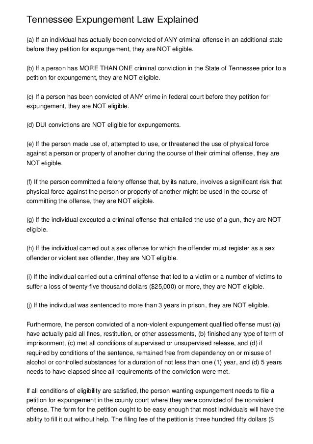 Tennessee Expungement Law Explained