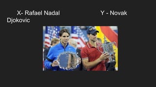 X- Rafael Nadal Y - Novak
Djokovic
 