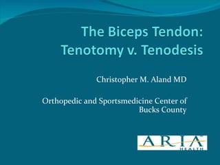 Christopher M. Aland MD Orthopedic and Sportsmedicine Center of Bucks County 