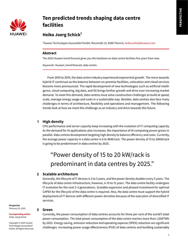 The 2025 Huawei trend forecast gives you the lowdown on data centre facilities five years from