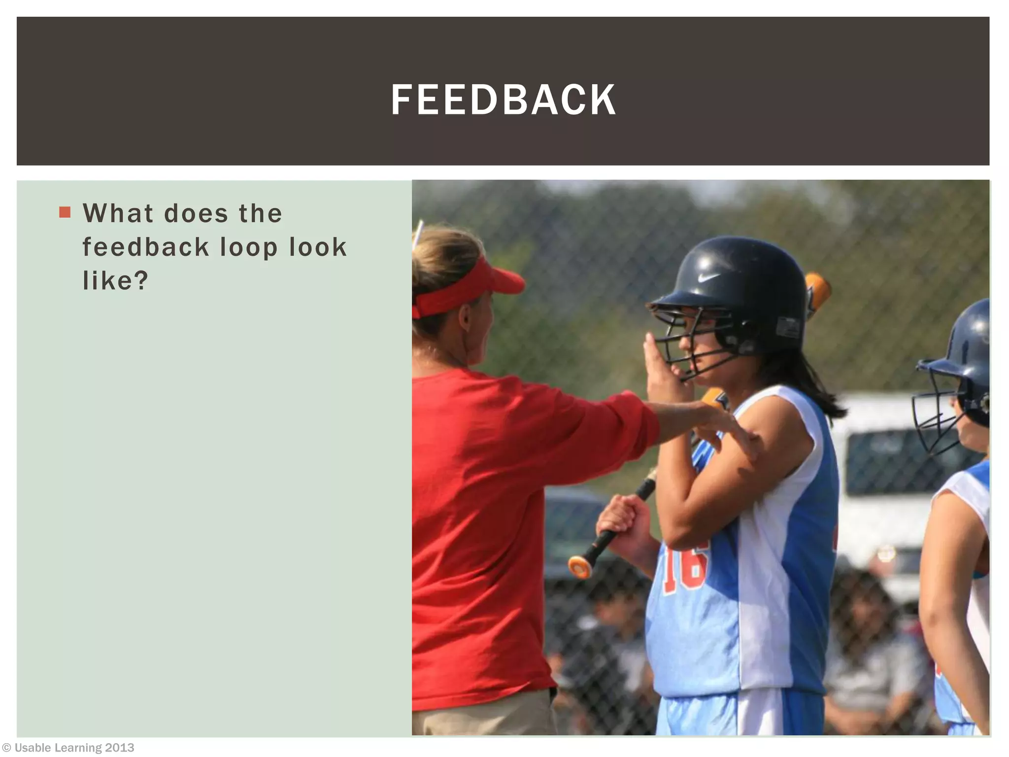 © Usable Learning 2013
 What does the
feedback loop look
like?
FEEDBACK
 