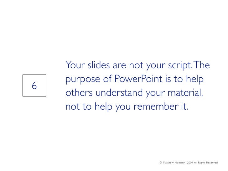 Ten Rules For Presentations by Matthew Homann