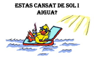 ESTAS CANSAT DE SOL I
       AIGUA?
 