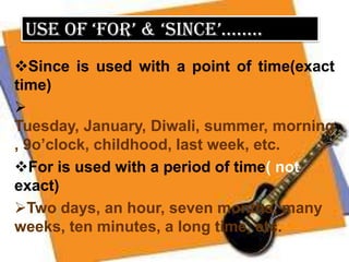 Since Examples Tense | PPTX
